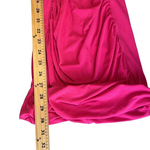 Nookie Dress Womens Small Neon Pink Envy Mini Long Sleeve Ruched Party Australia - Picture 9 of 10